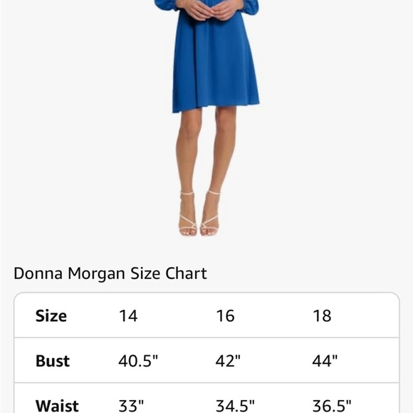 NWT Donna Morgan Women's Long Sleeve Twist Waist Dress size 14 princess blue - Picture 4 of 6